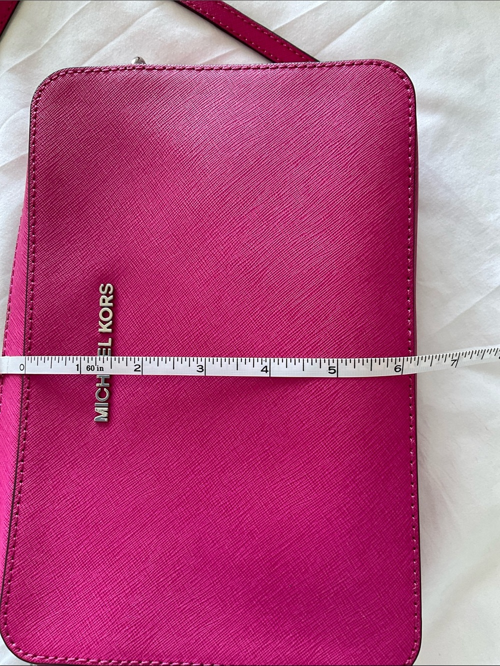 Michael Kors Hot Pink Saffiano Leather Crossbody - Picture 6 of 7